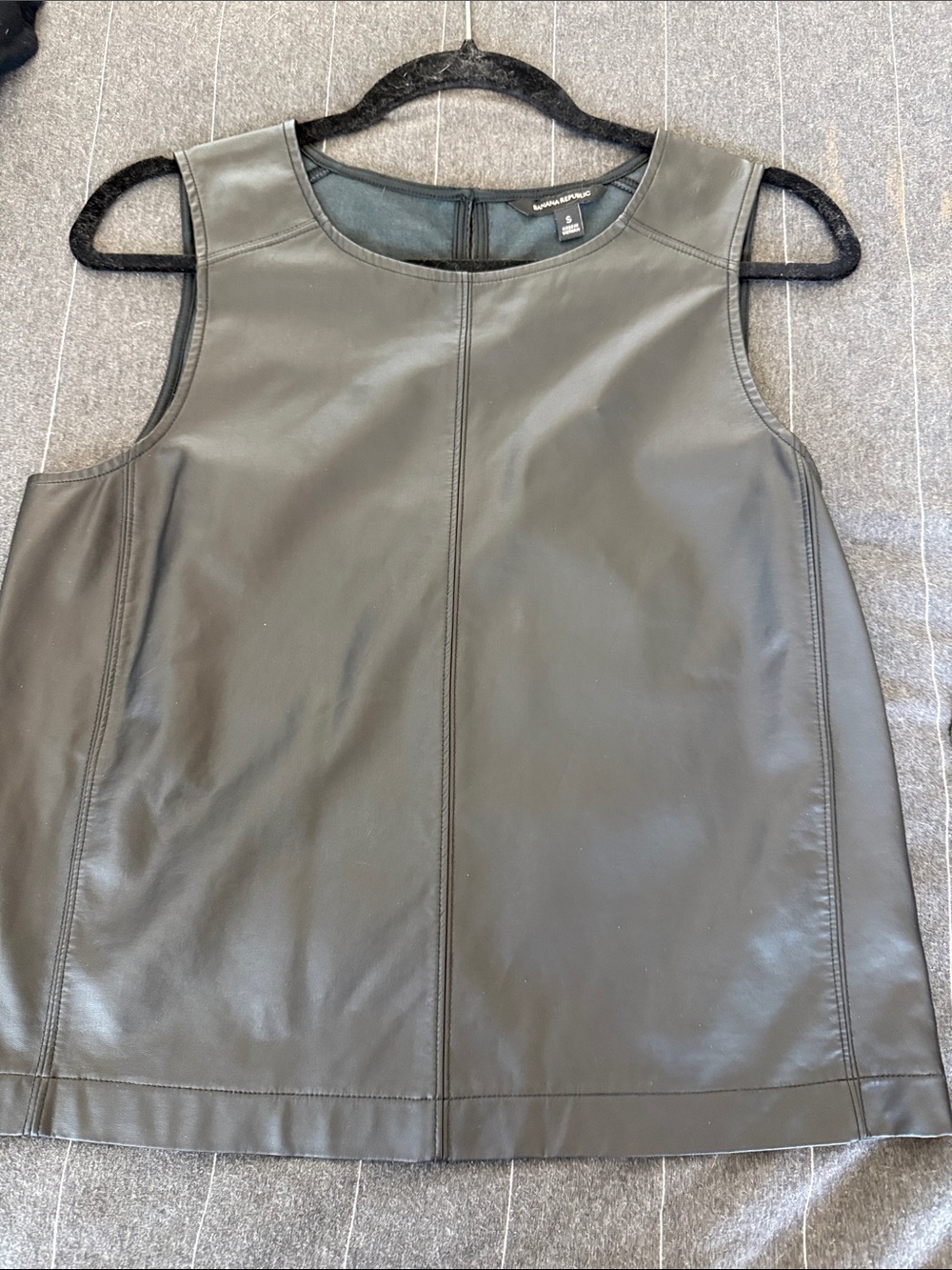 Banana republic Black faux Leather Sleeveless Shell Top